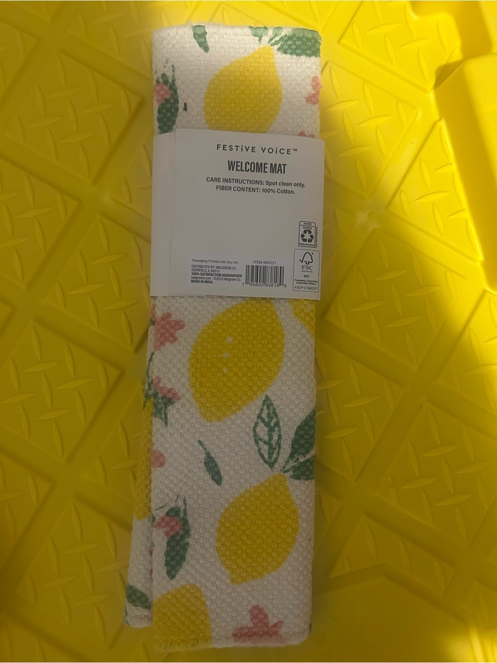 Lemon & Floral Print Rug - Picture 5 of 7